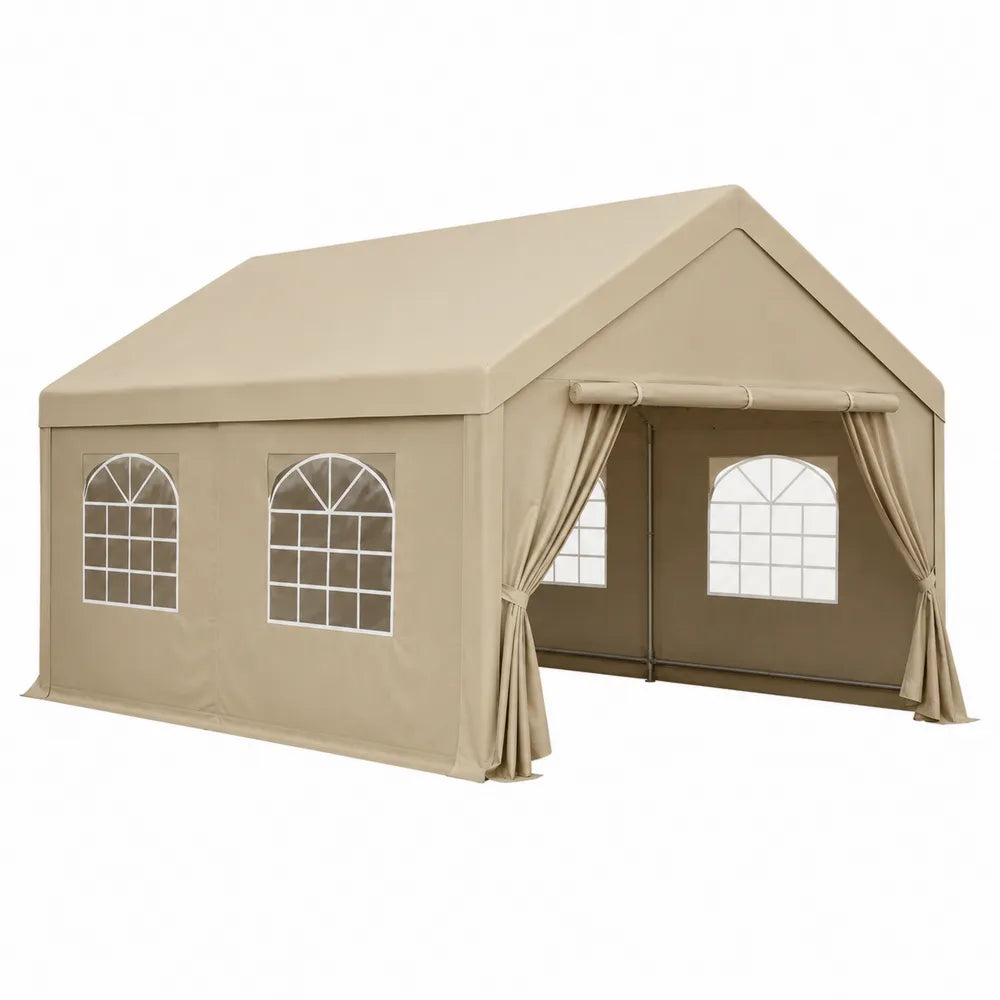 Tenda da giardino in poliestere e acciaio beige 3x4m