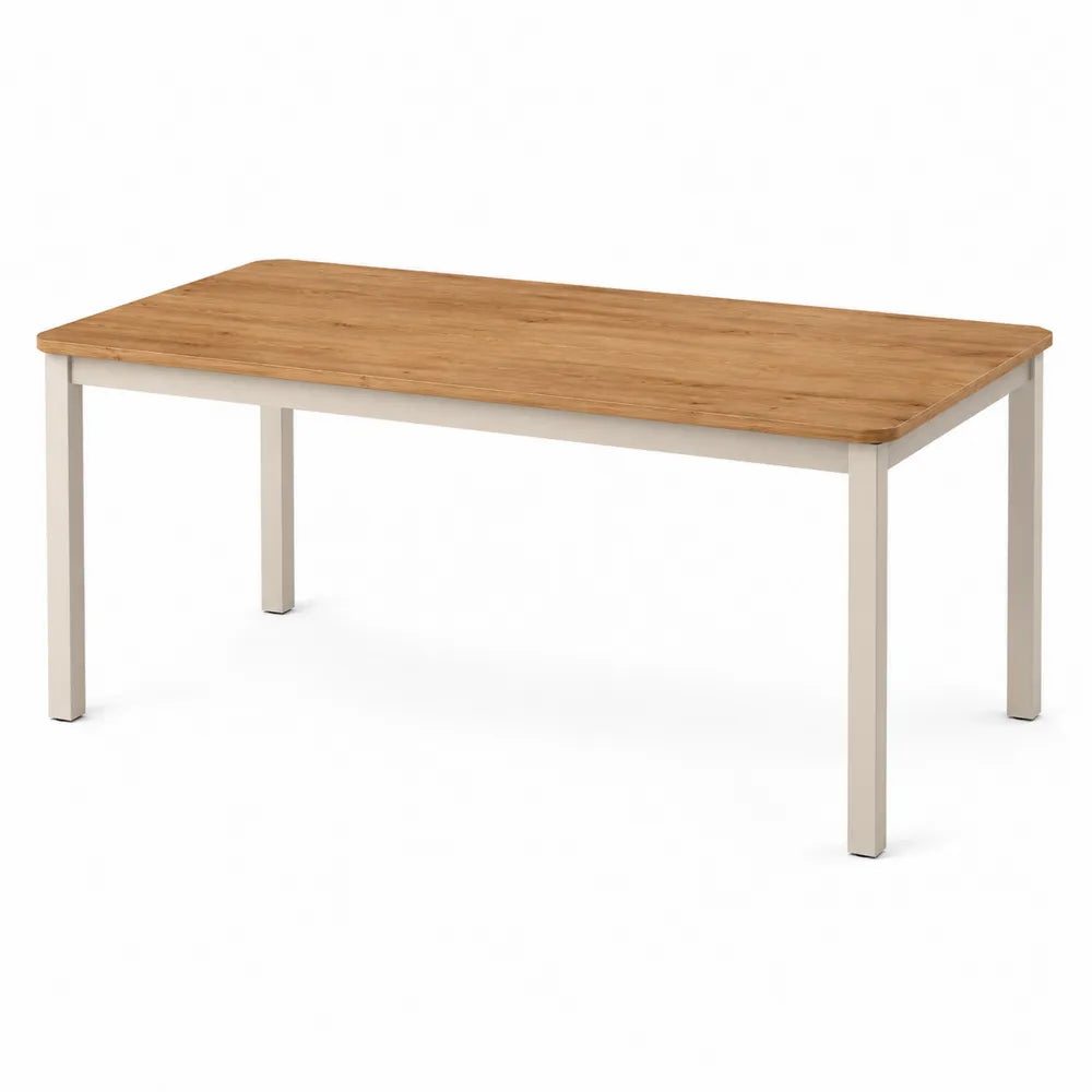 Tavolo da pranzo rettangolare in legno e metallo 180x90x75 cm